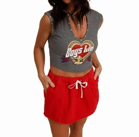 Glide On Mobility Cut Code Red Mini Skort