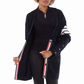 Thom Browne Exaggerated Fit Fine Merino Wool Cardigan Friction Resistant Edging