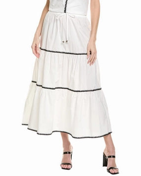 Soft Finish Adjustable Waistband Flora Bea NYC Rimaro Midi Skirt