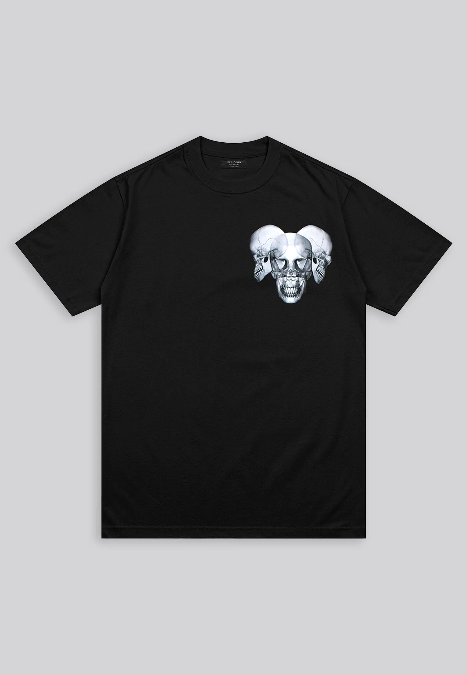 XRAY SKULL T-SHIRT BLACK Heather Jersey Material Regular Fit