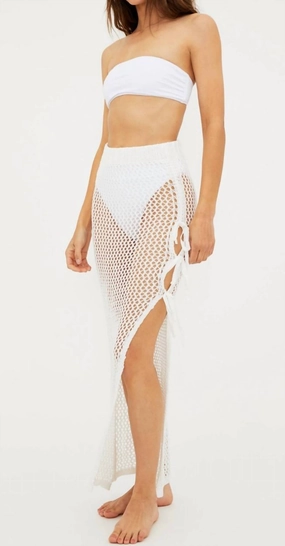Lightweight Lining Relaxed Look Deborah Skirt In White
