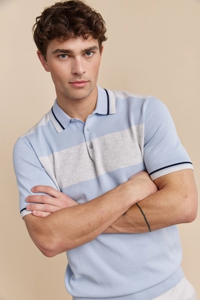 Colour block knit polo Sporty Look