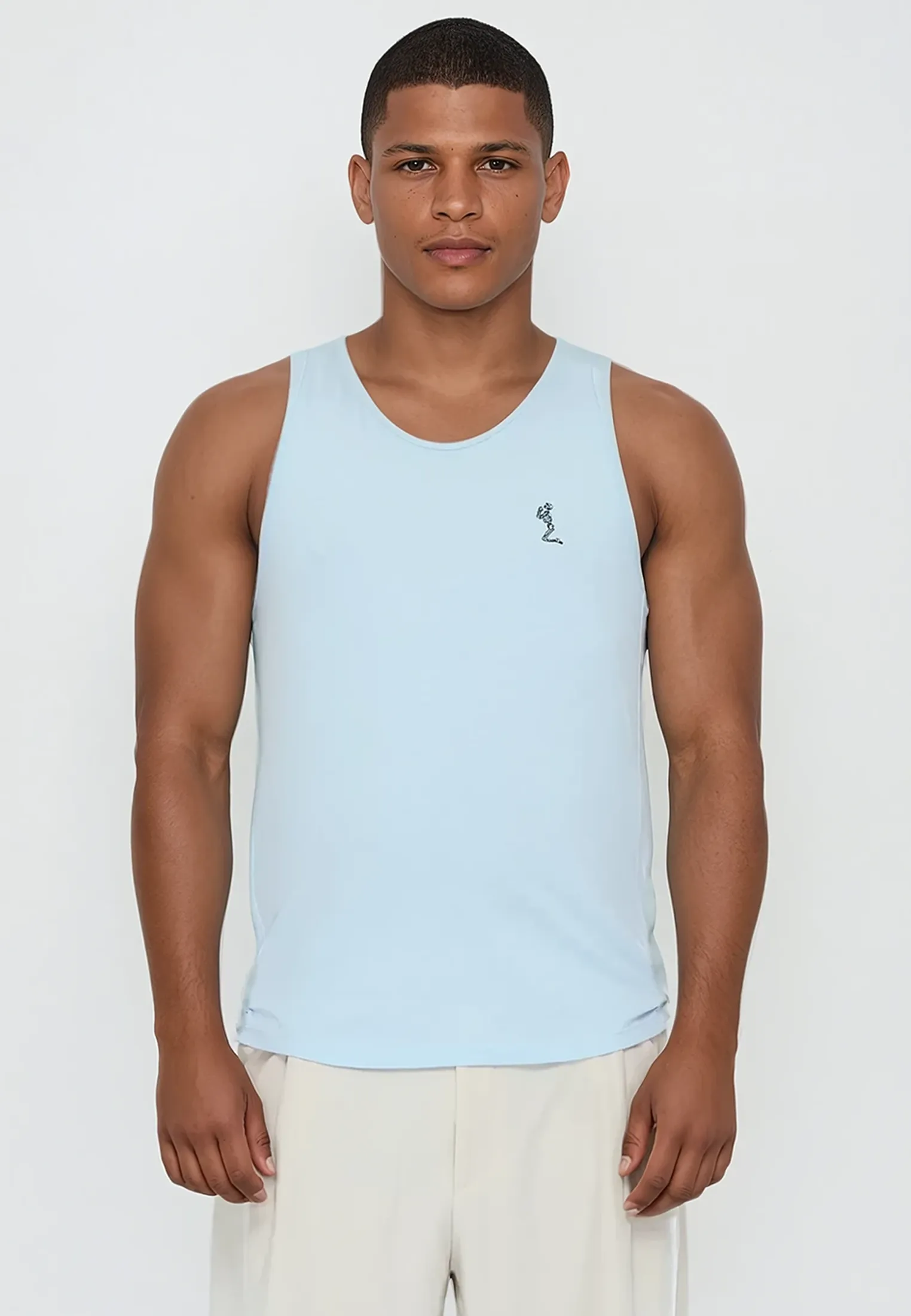 UltraLightweight Non Toxic Printing ALBION VEST PALE BLUE