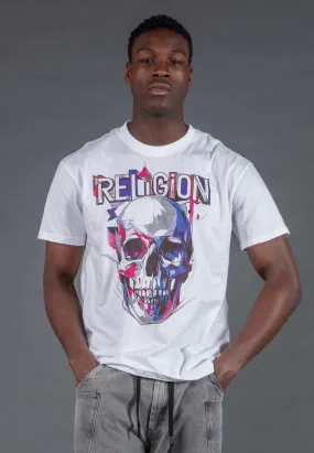 GEOMETRIC SKULL T-SHIRT WHITE Chill Comfort