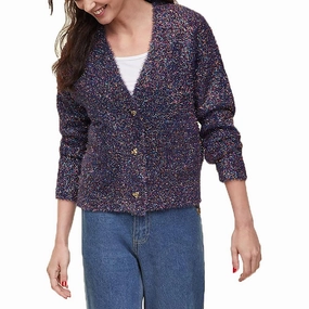 Light and Cozy Fashion Essential Womens Metallic Nylon Cardigan Sweater