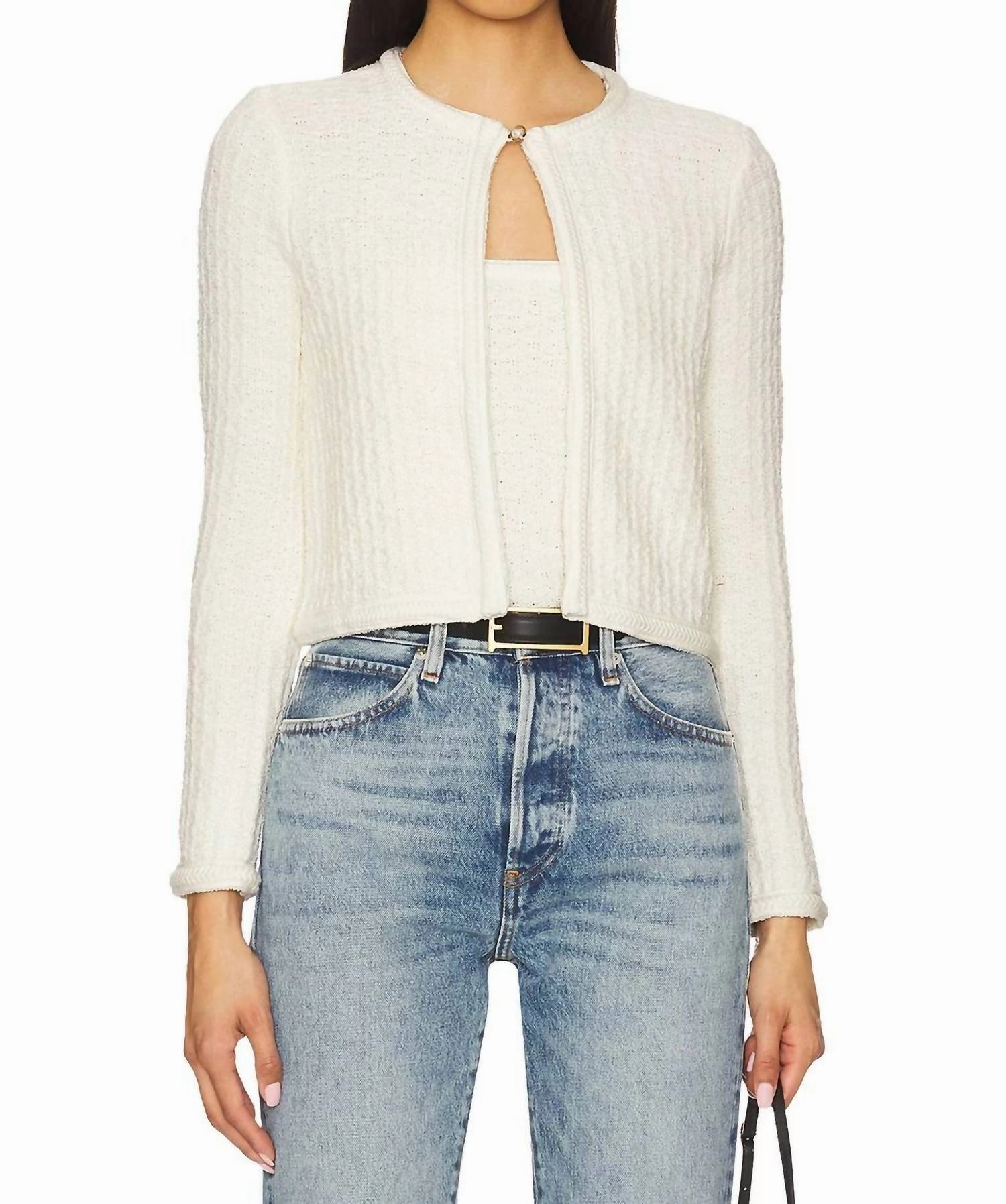 Blaise Cardigan Set In Cream Soft Interior