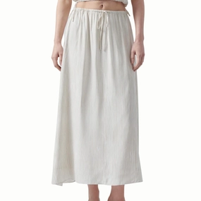 Silk Pull On Maxi Skirt In Pebble Combo Eco conscious