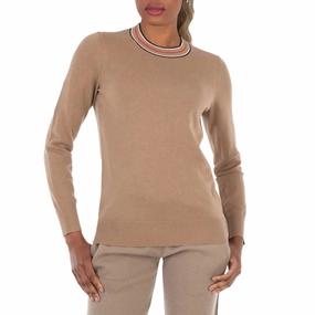 Burberry Striped Detailed Crewneck Cashmere Jumper Cold Weather Fashion