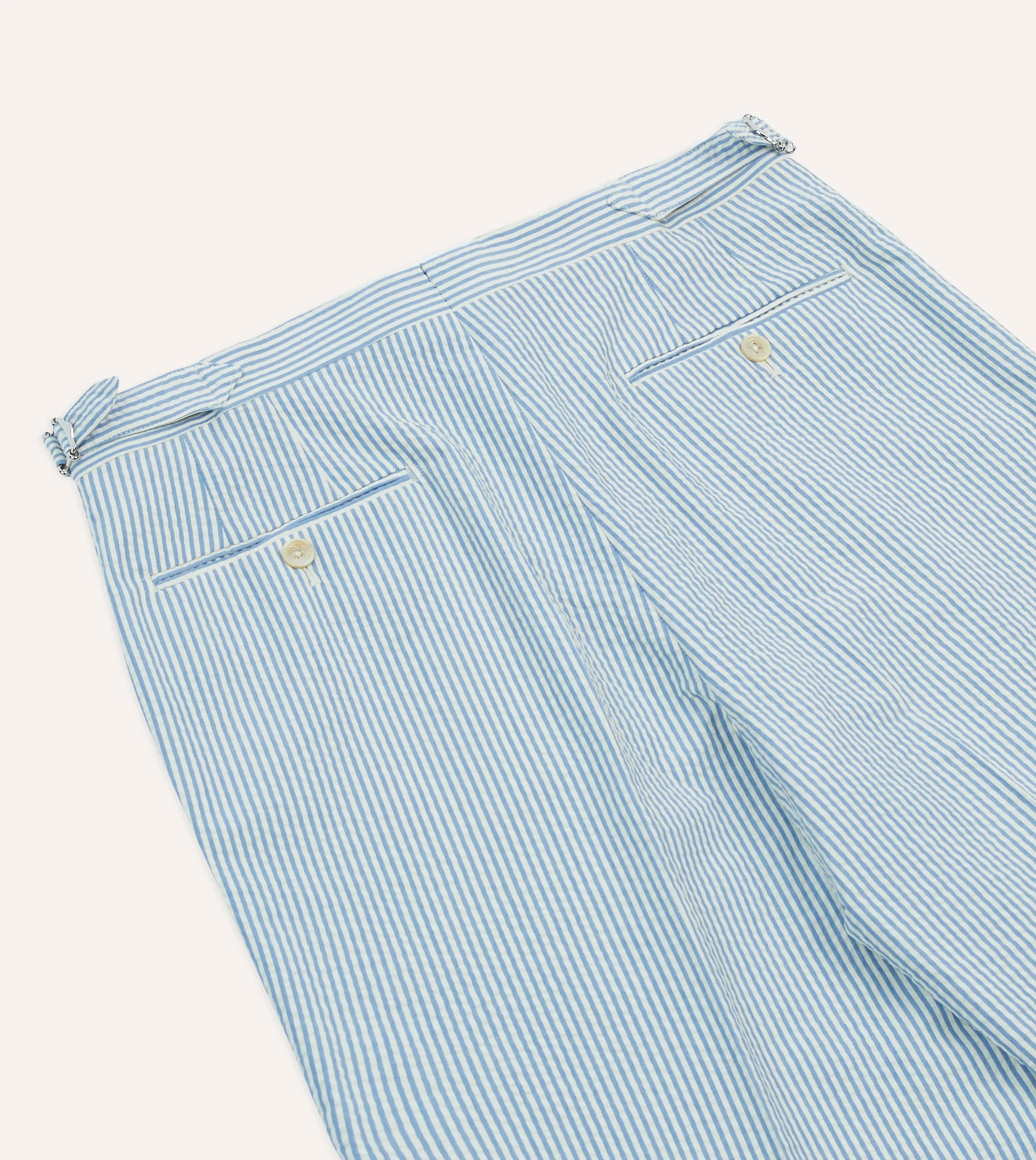 Seersucker Cotton Single Pleat Trouser Loose cut Chic Design