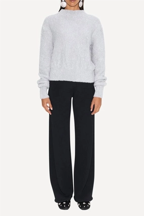 Versatile Comfort Essential Knit Oko Metallic Knit Sweater In Satellite Silver