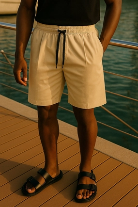 Non Irritating Seams MARBELLA PLEATED HOLIDAY SHORTS DUNE