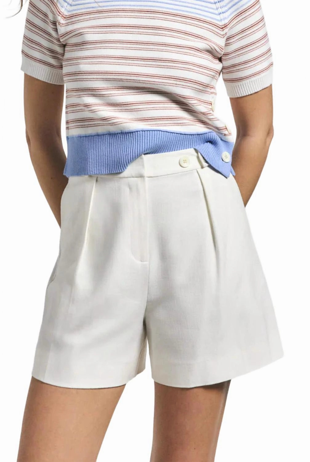 Women's Boswell Adjustable Waist Short In Blanc De Blanc tumble dry