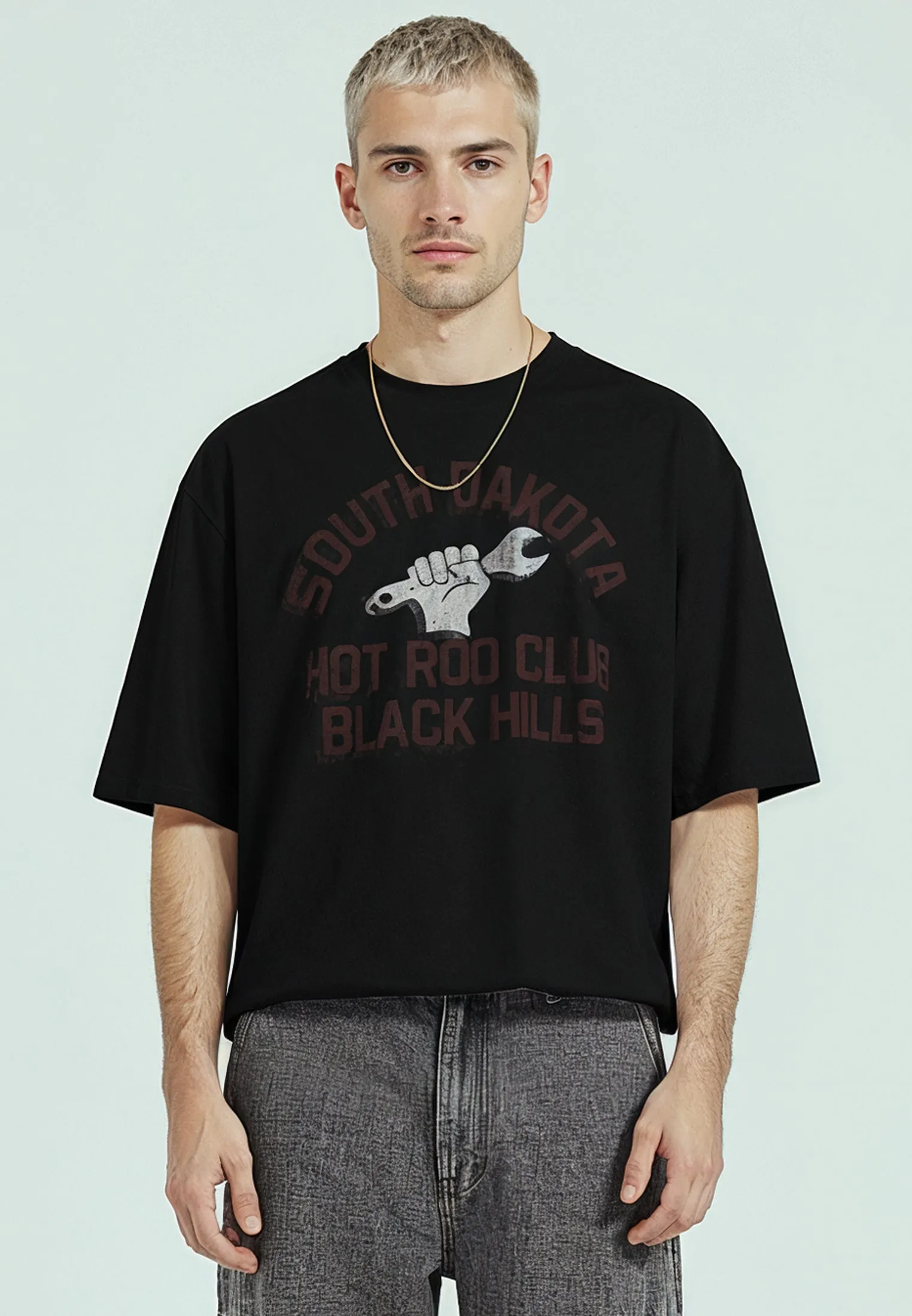 SOUTH DAKOTA CROP T-SHIRT BLACK Active Wear Breathable Material