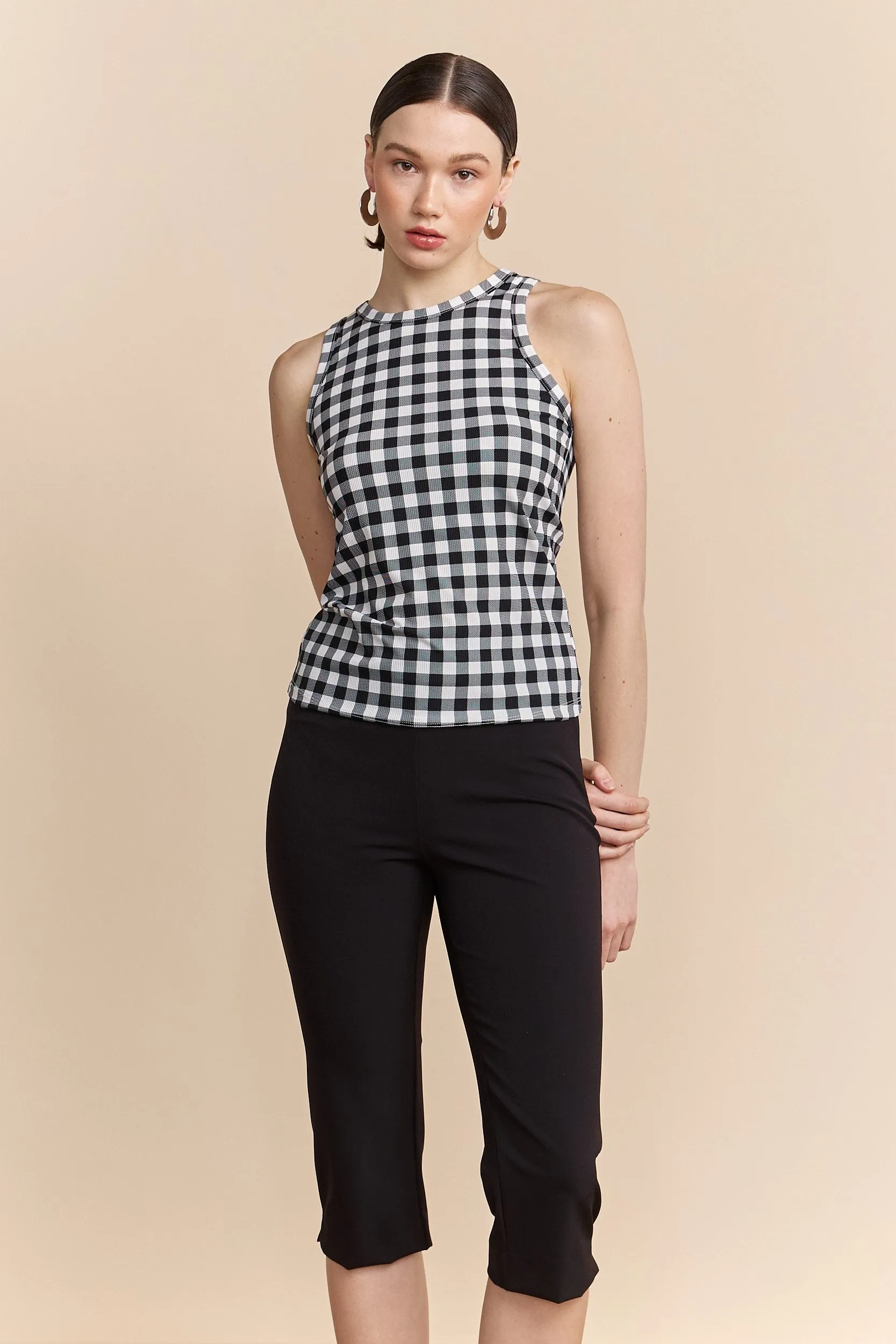 Cozy Vibe Wear Gingham sleeveless top
