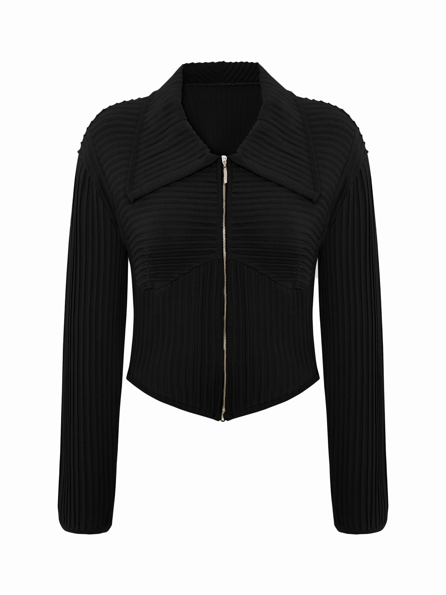 Fitted Knit Cardigan Side Slit Design Timeless Layer