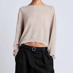 Luxury Fiber Blend Conley Knit Sweater In Rose