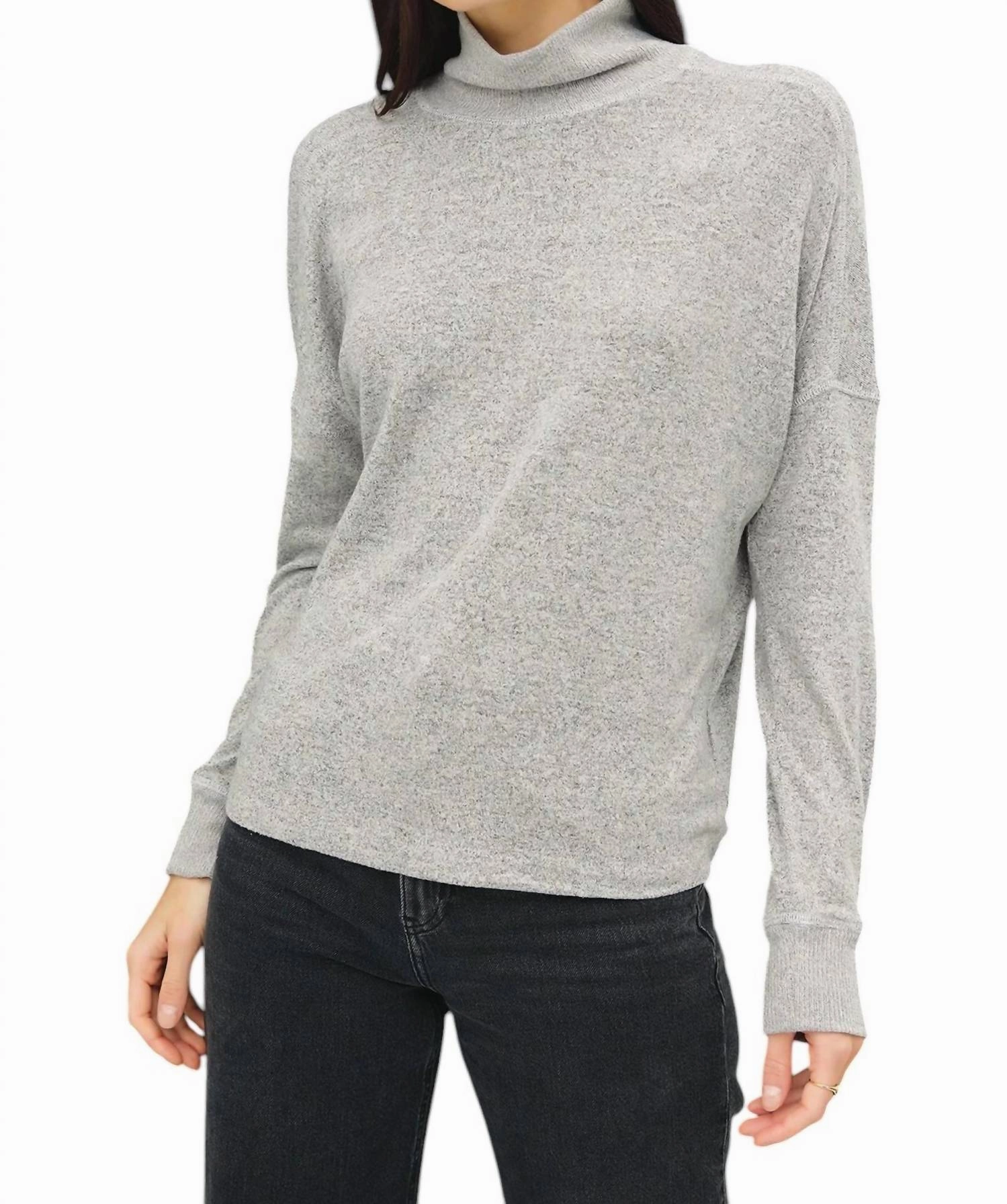 Warm Knit Design Comfort For Day Sweater In Heather Gray