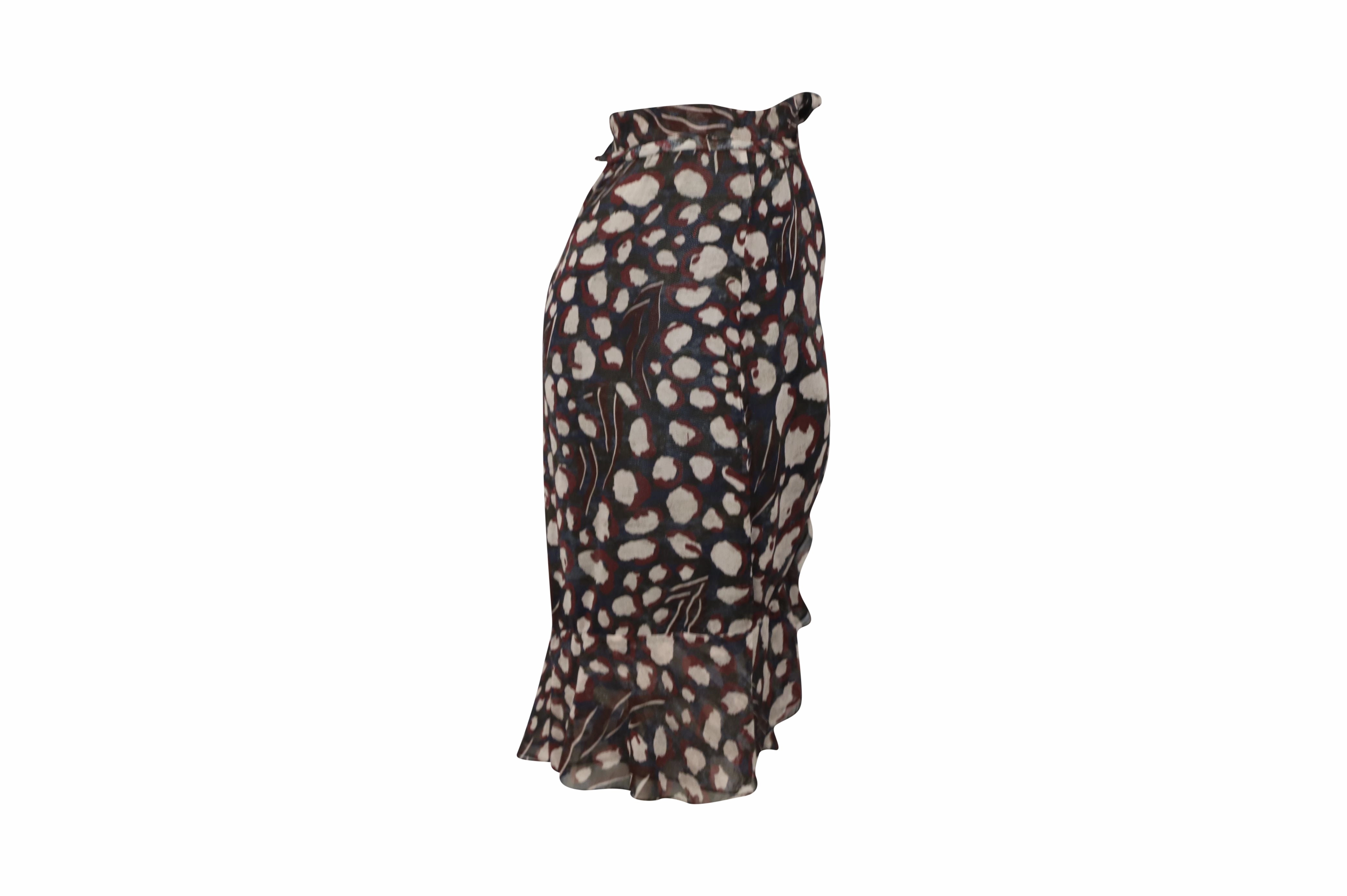 Visual Outfit Fresh Look Iro Printed Flounce Wrap Skirt in Multicolor Viscose