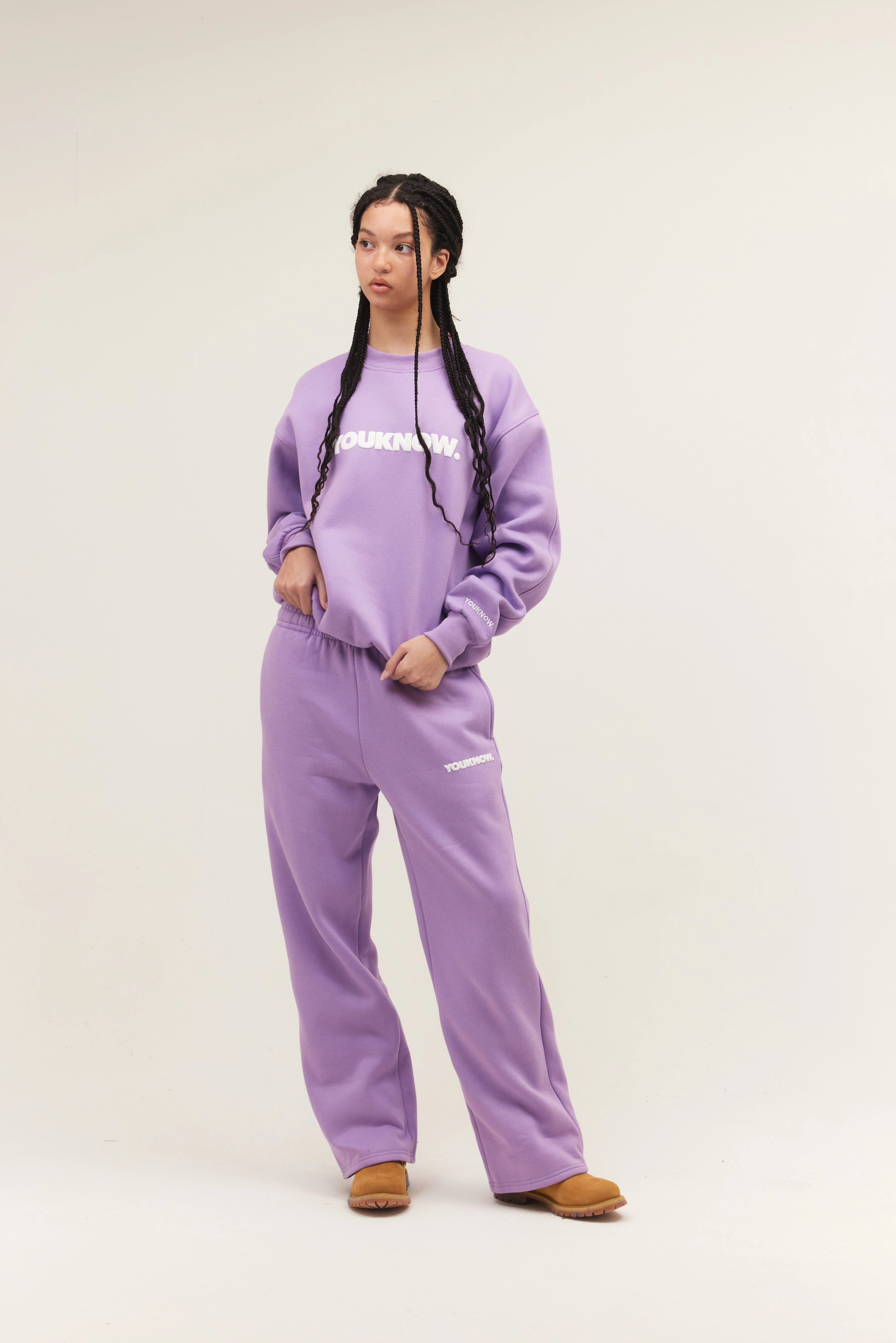 BLOCK WIDE-LEG SWEATPANTS | Lilac Chic Design Wear WaterproofTechnology