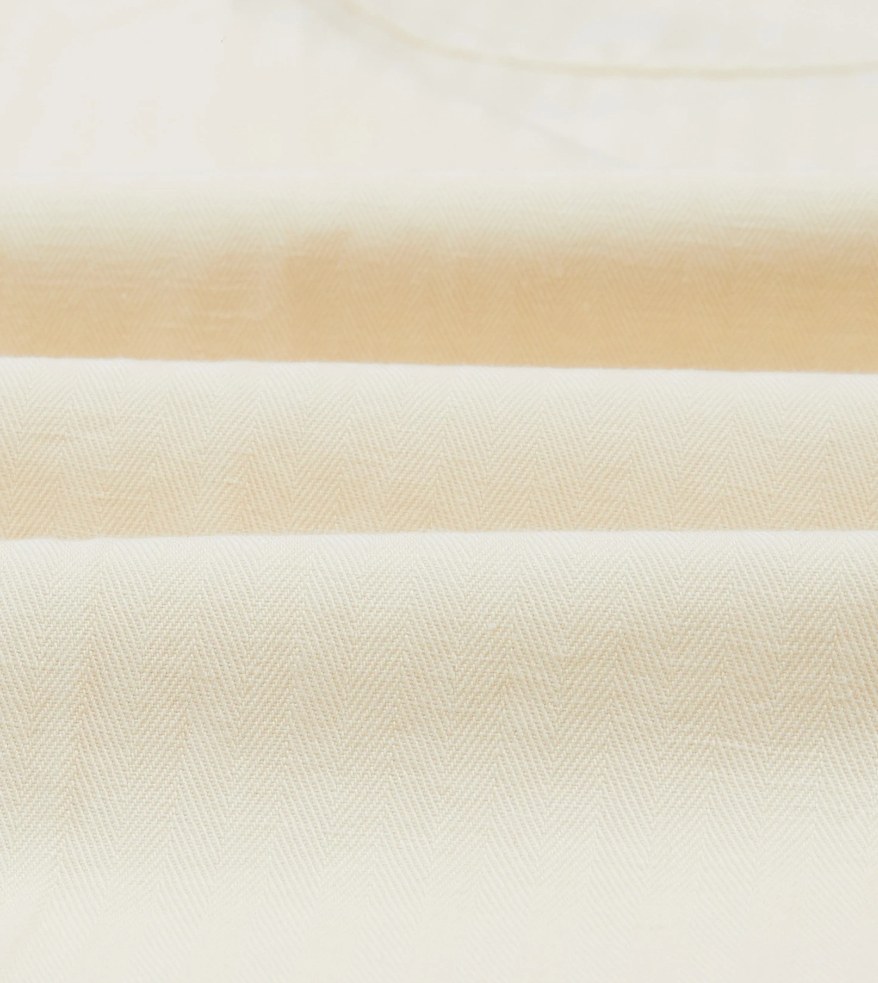 Ecru Cotton-Linen Herringbone Fatigue Trouser Smooth Fabric Relaxed Waist