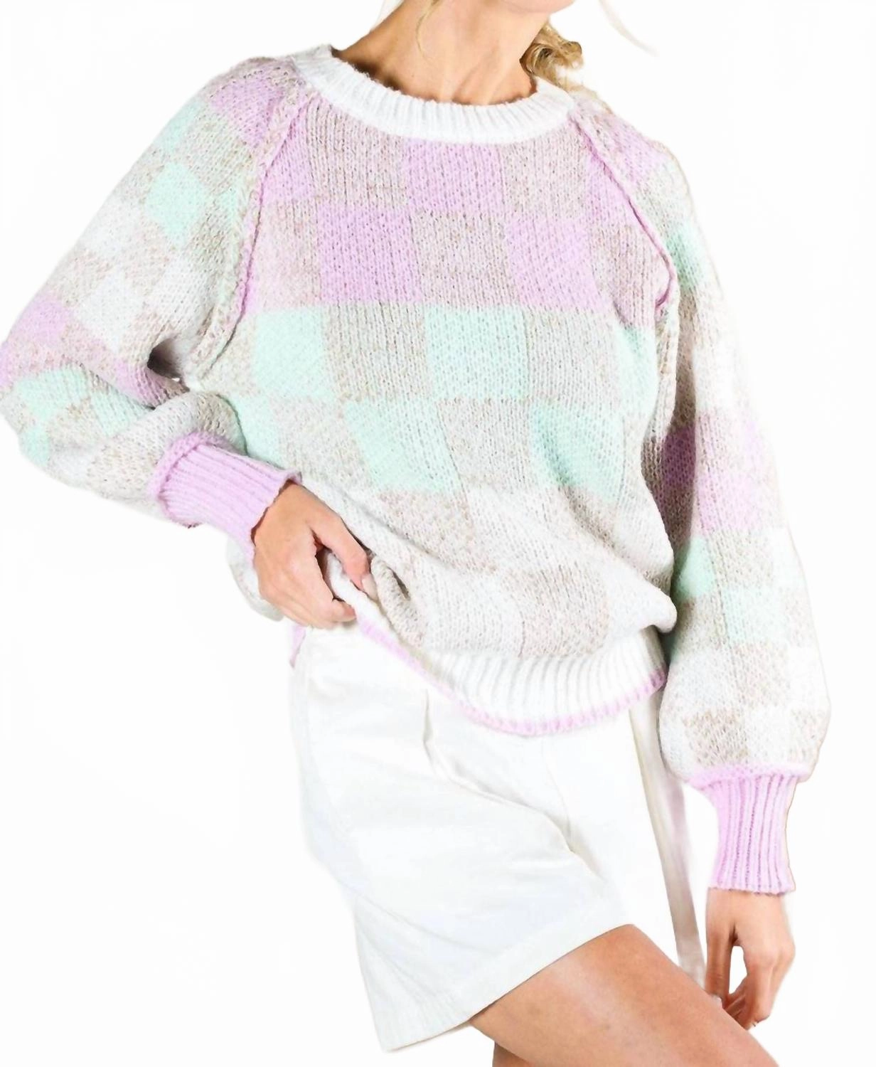 Write This Down Sweater In Multi Breathable Material