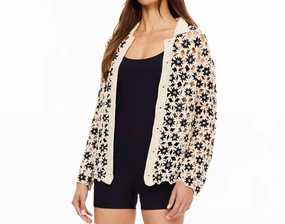 Modern Knitwear Luminary Malia Crochet Shirt In Cream