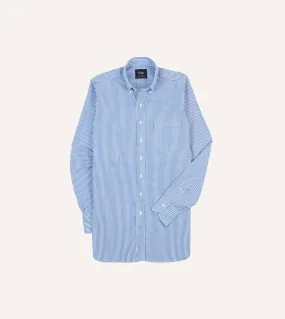 Durable Thread Construction Blue Bengal Stripe Cotton Poplin Button-Down Shirt