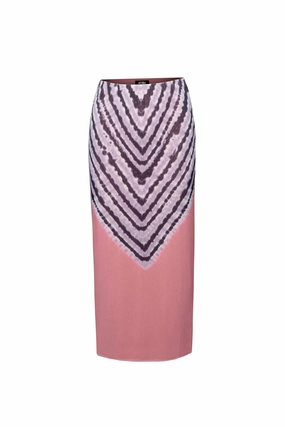 All Day Comfort Adjustable Fit Felix Mesh Midi Skirt In Tan Tie-Dye