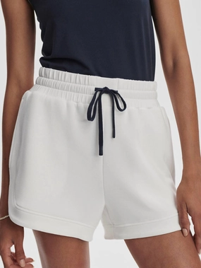 Women's Ollie High Rise Short In White Breathable fabric