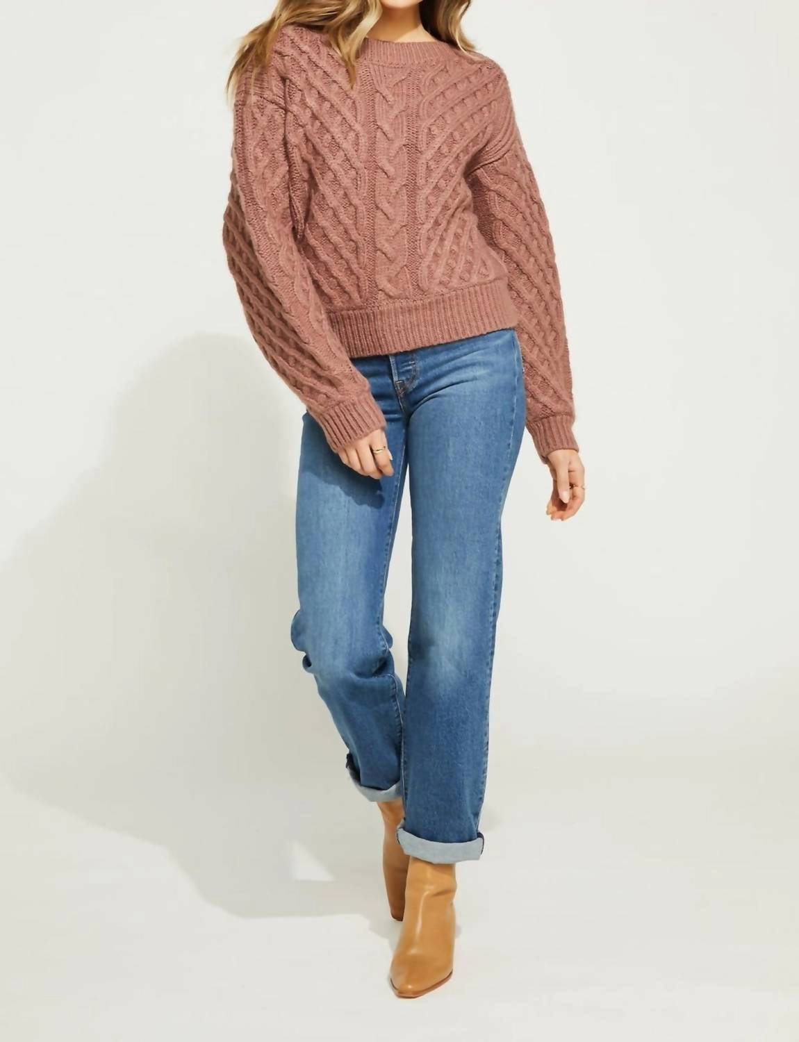 Classic Comfort Modern Knit Connelly Sweater In Cafe