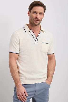Spring Collection Minimalist Style Contrasting details knitted polo