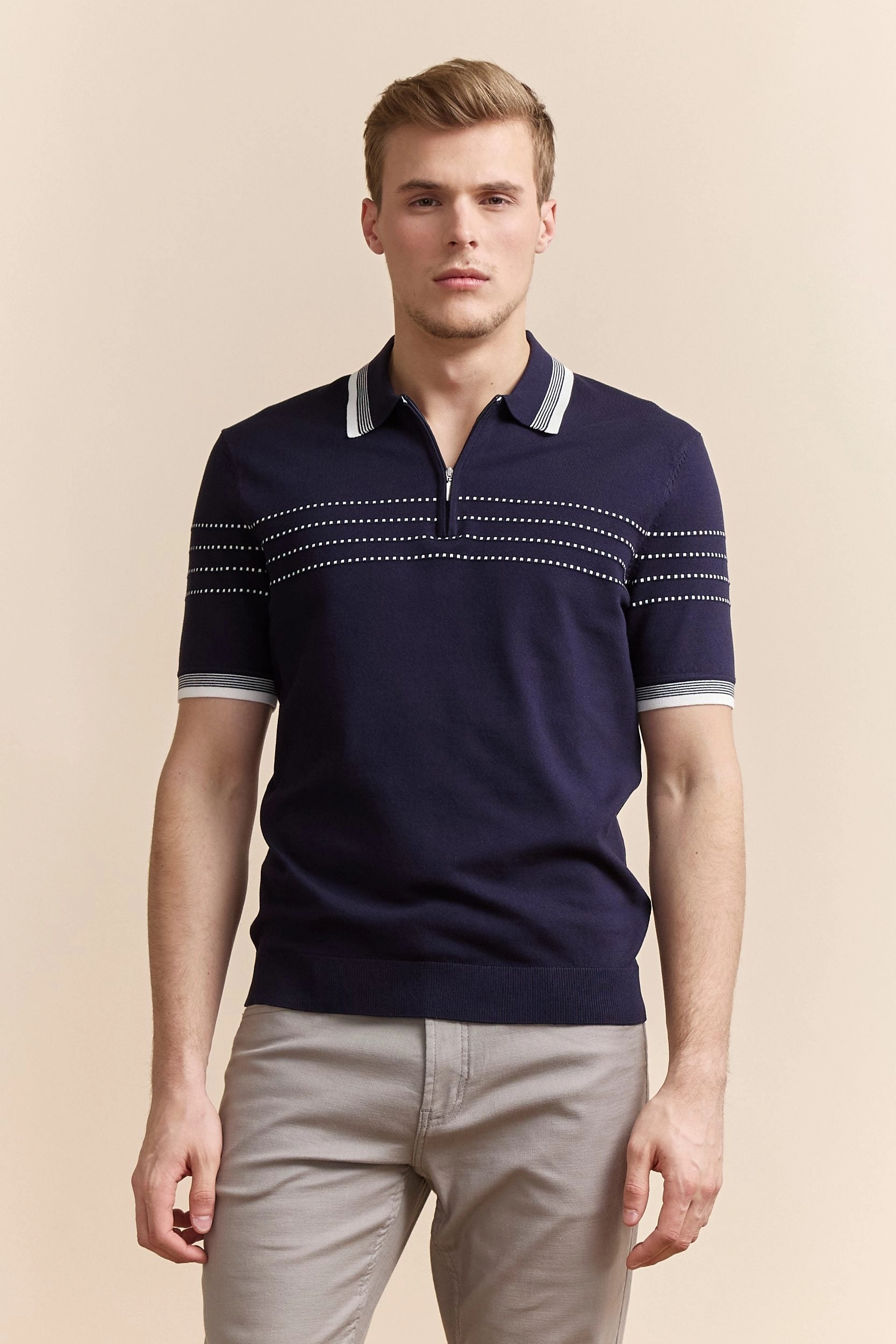 Preppy Style Golf Apparel Contrasting details knitted polo
