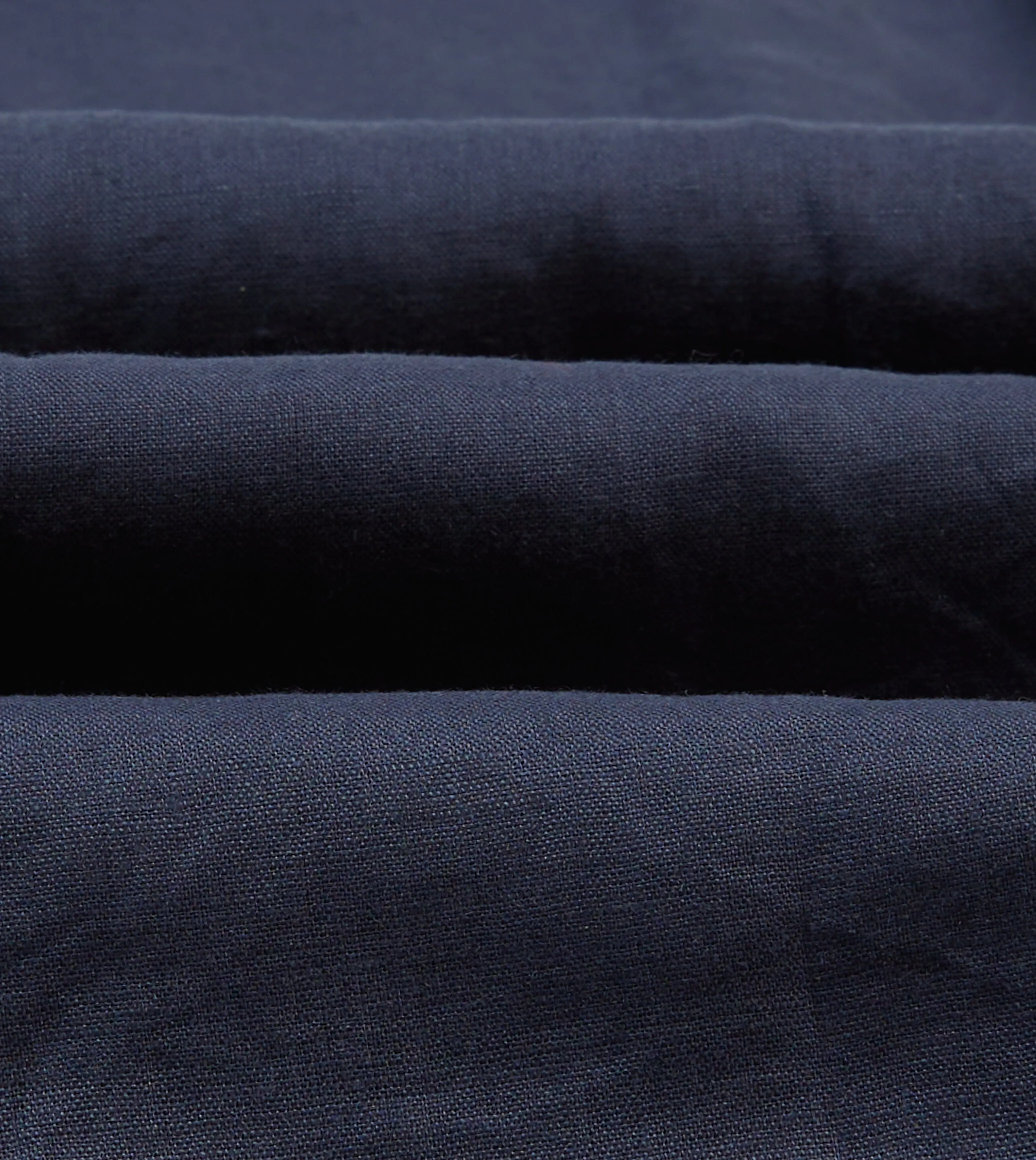 Navy Linen Long Point Collar Popover Shirt Student Essential Beach Ready