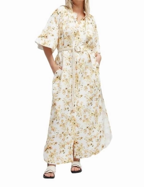 Fresh Vibe Maia Midi Dress In Golden Blossom