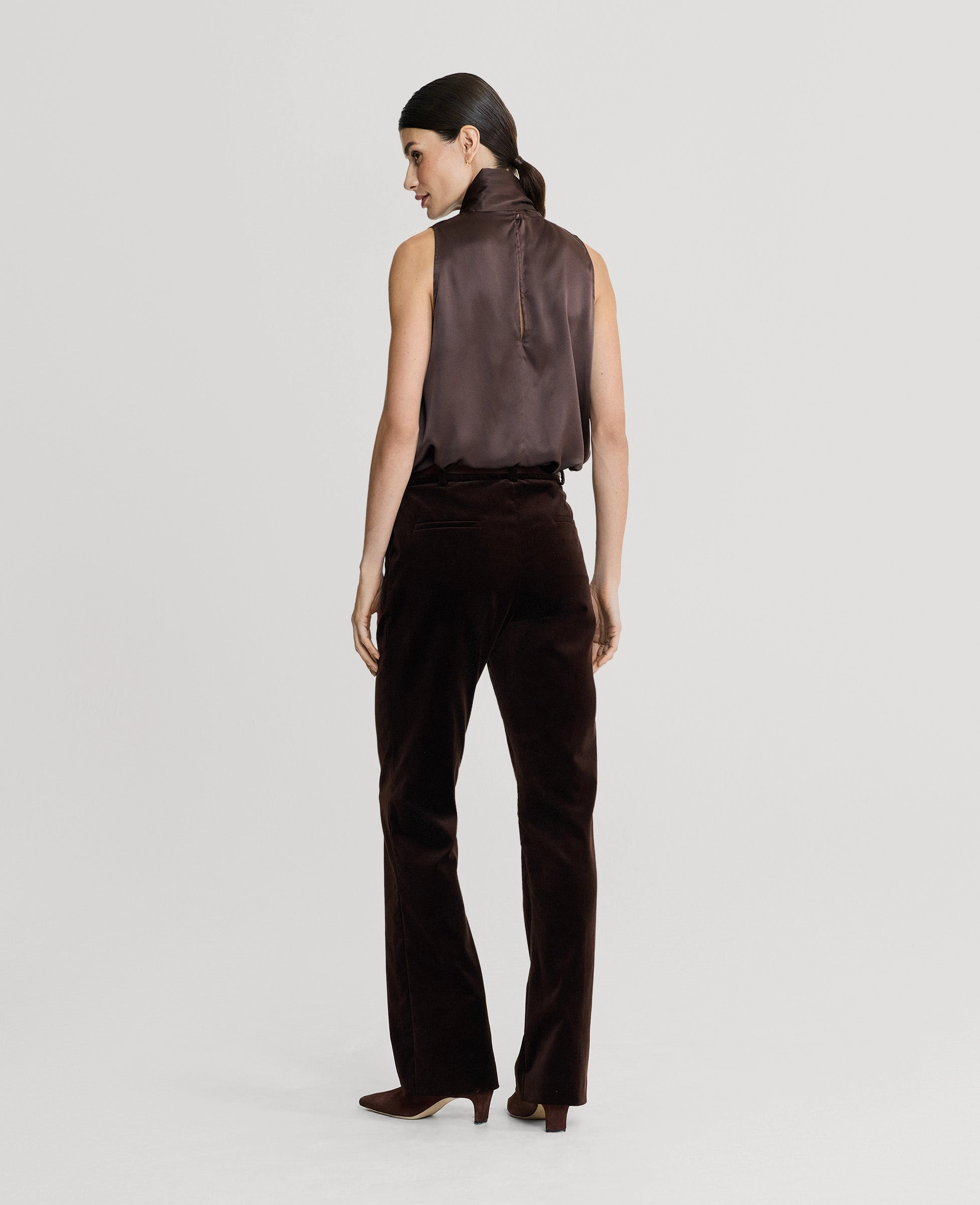 Mayfair Velvet Flare Trousers ReinforcedStitching