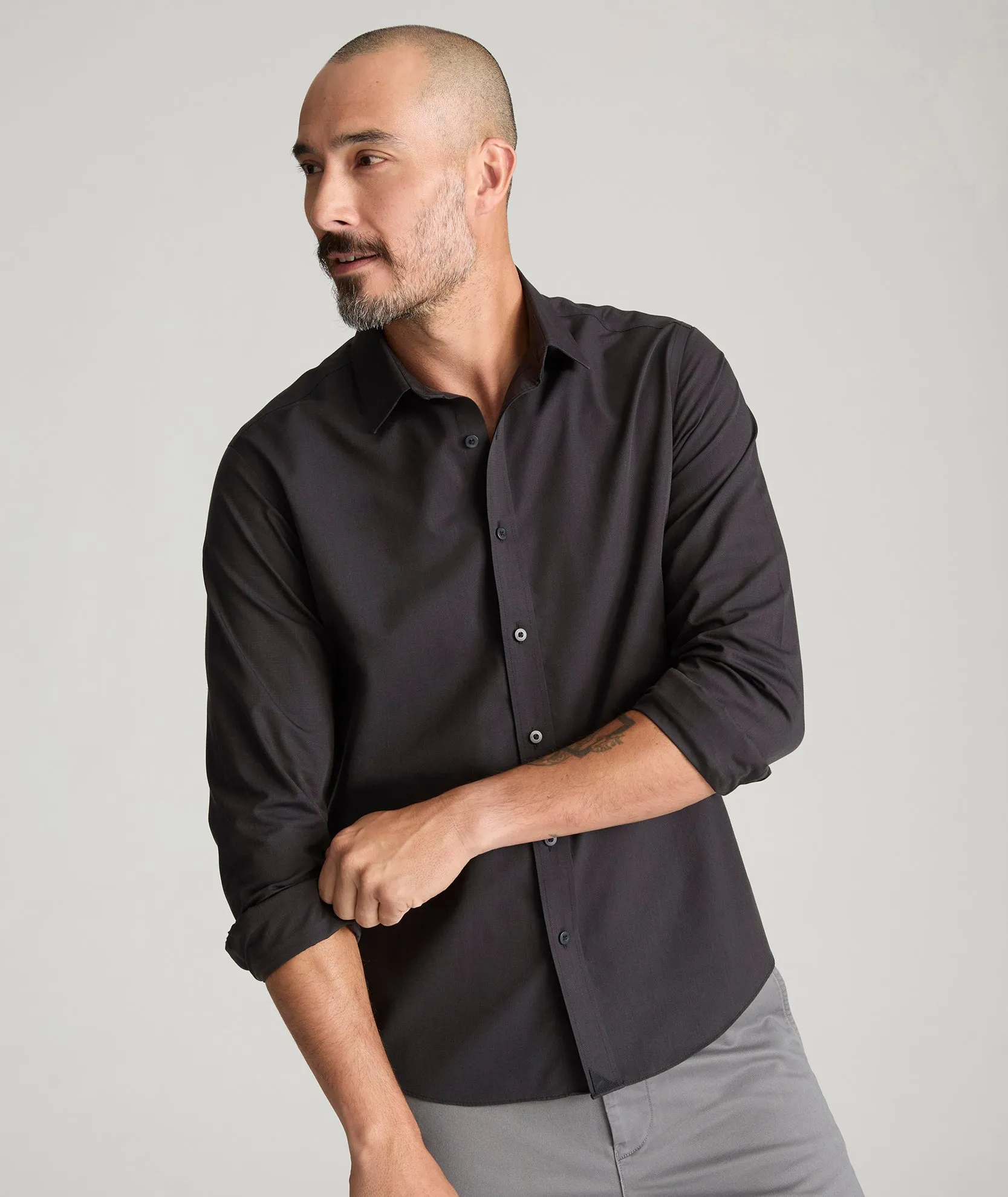 Unisex Choice Outdoor Gear Wrinkle-Free Black Stone Shirt