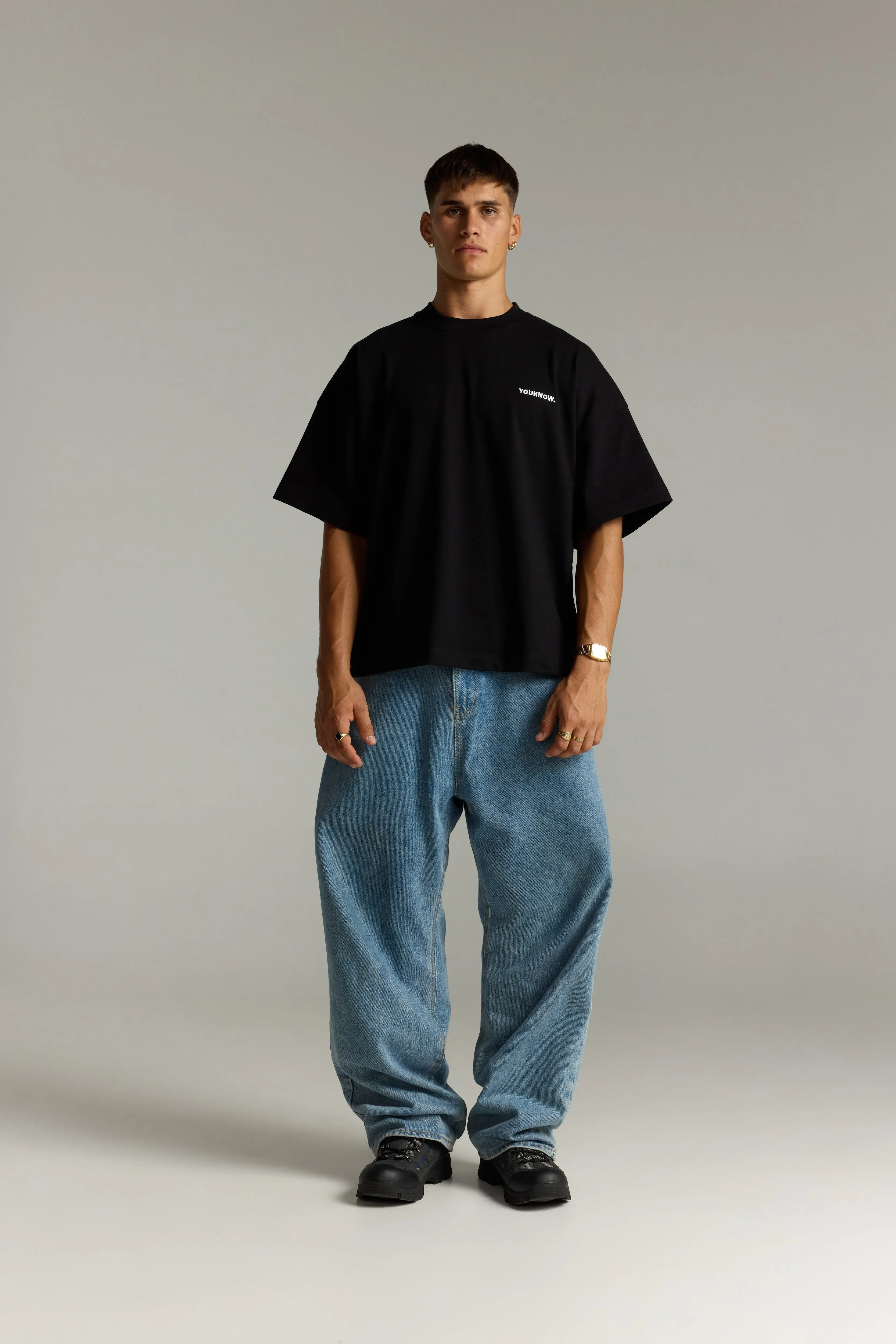 Vintage Wash Fit for Everyone Core Box Heavyweight Tee | Black