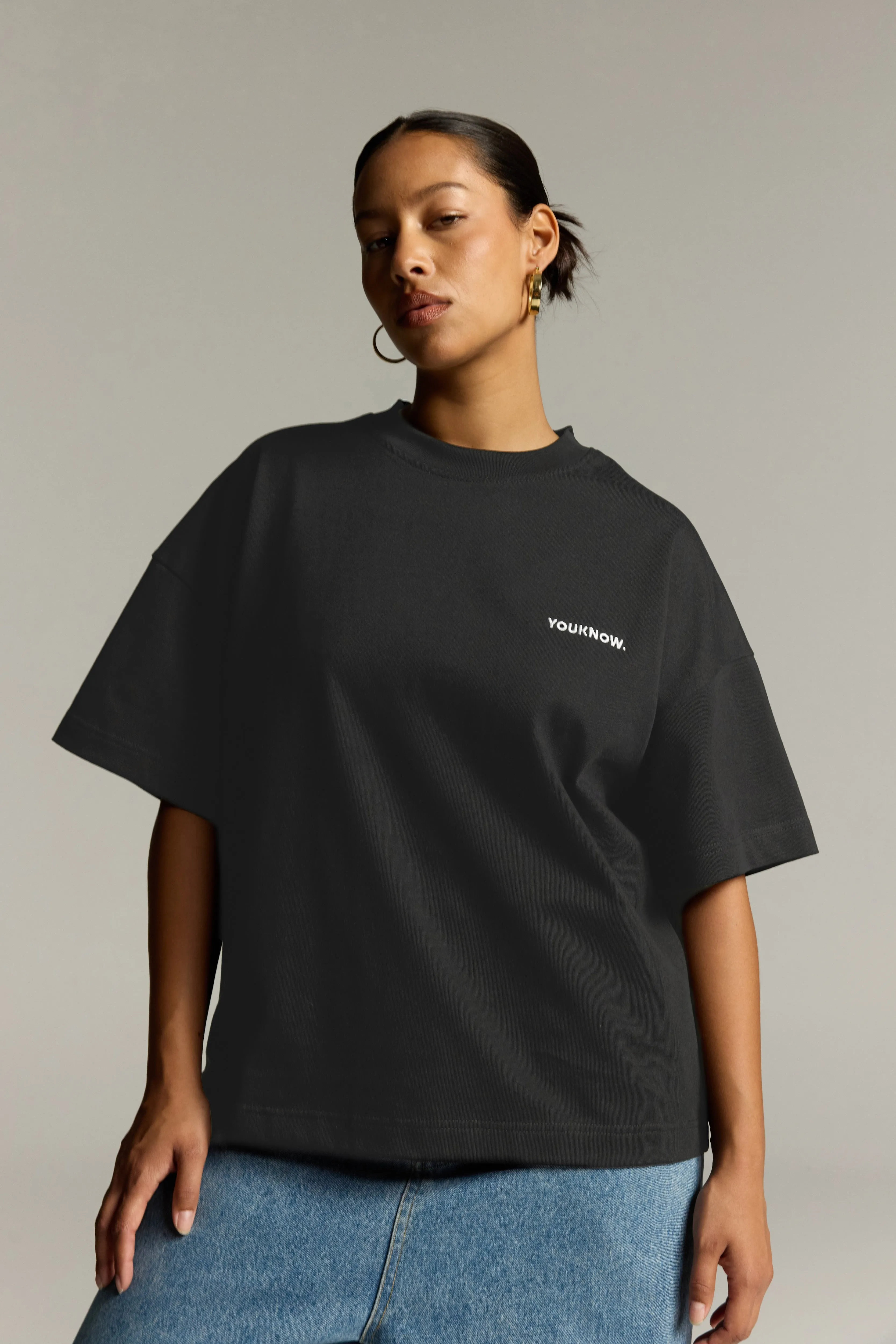 Feminine Fit Core Box Heavyweight Tee | Charcoal