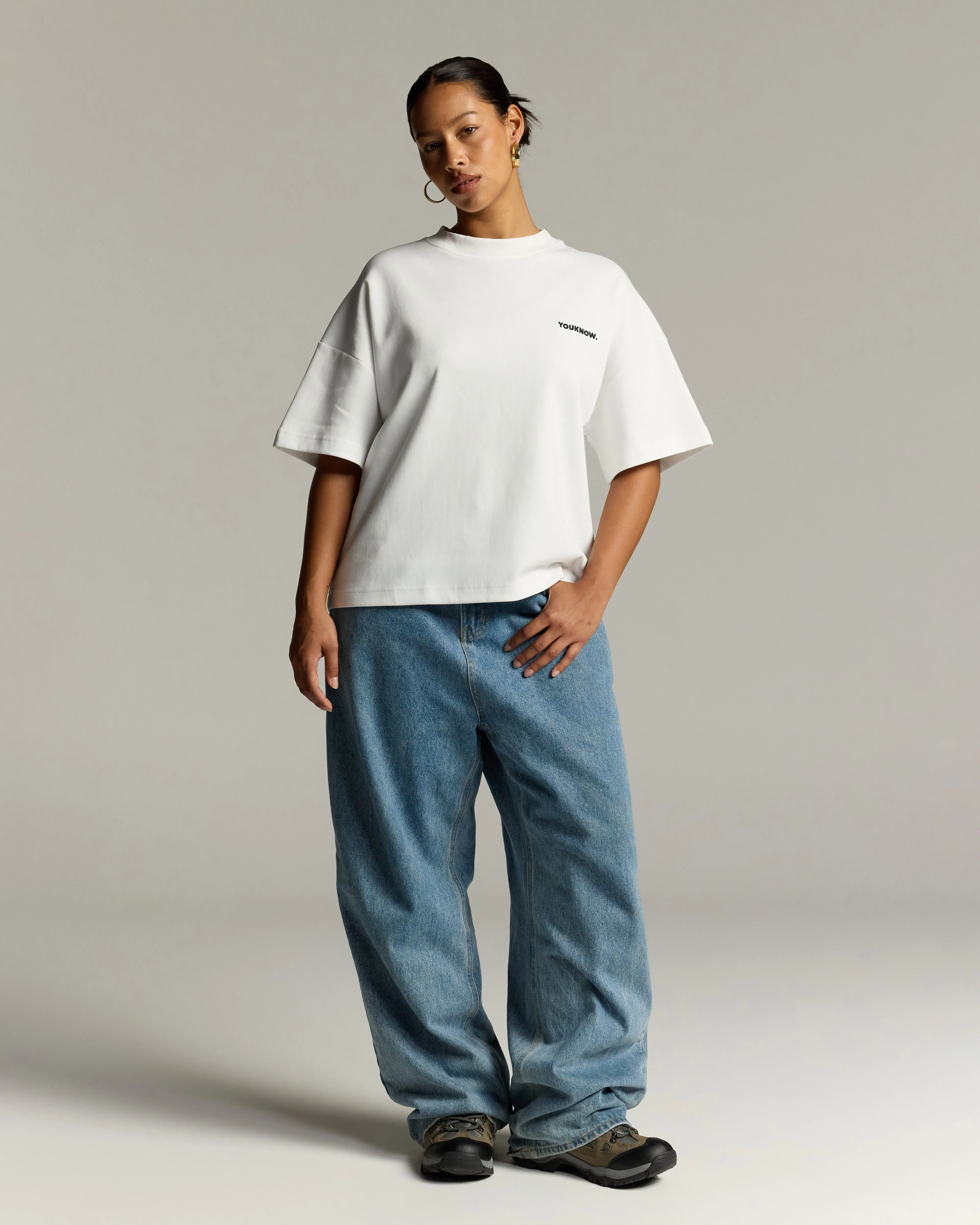 Core Box Tee | White Casual Vibe Wear Drop Shoulder Design