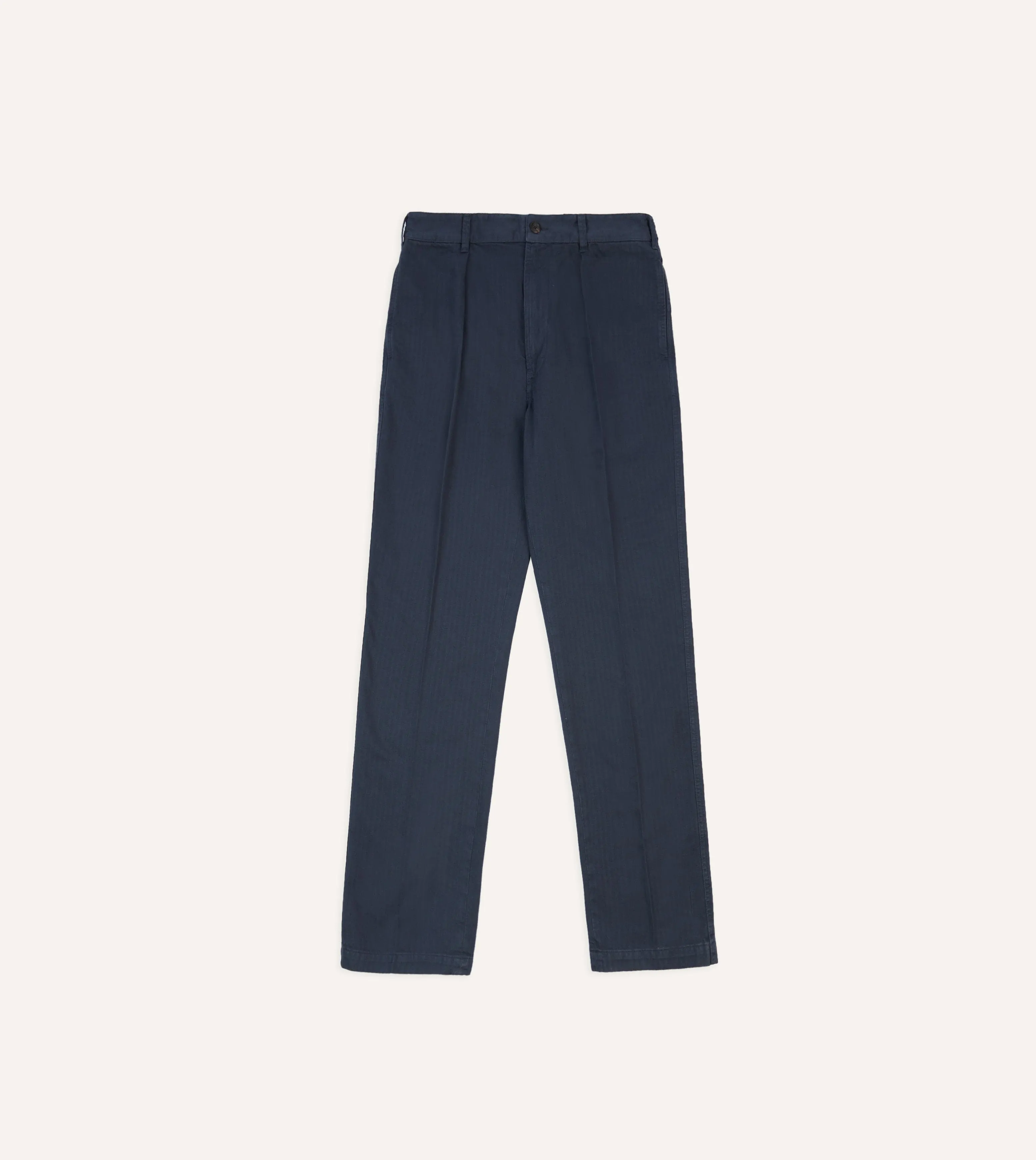 Modern Edge Navy Herringbone Cotton Games Trousers