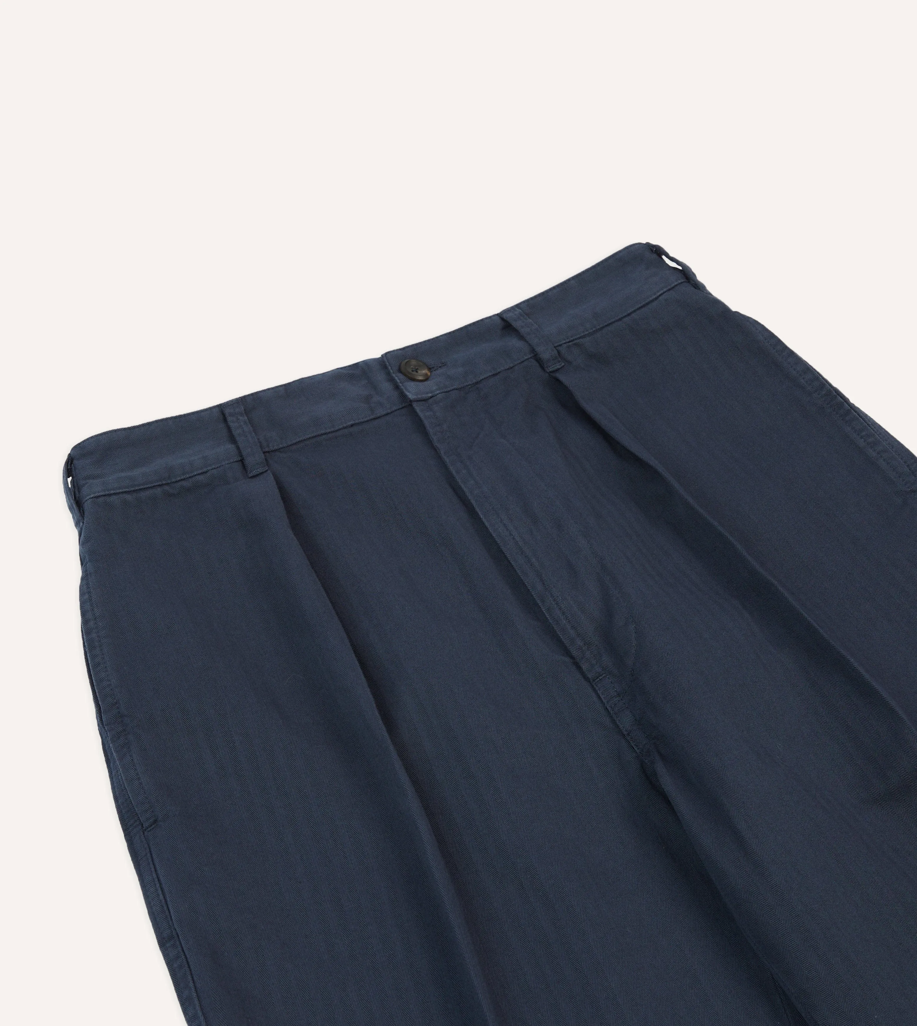 Navy Herringbone Cotton Games Trousers AntiStaticFinish