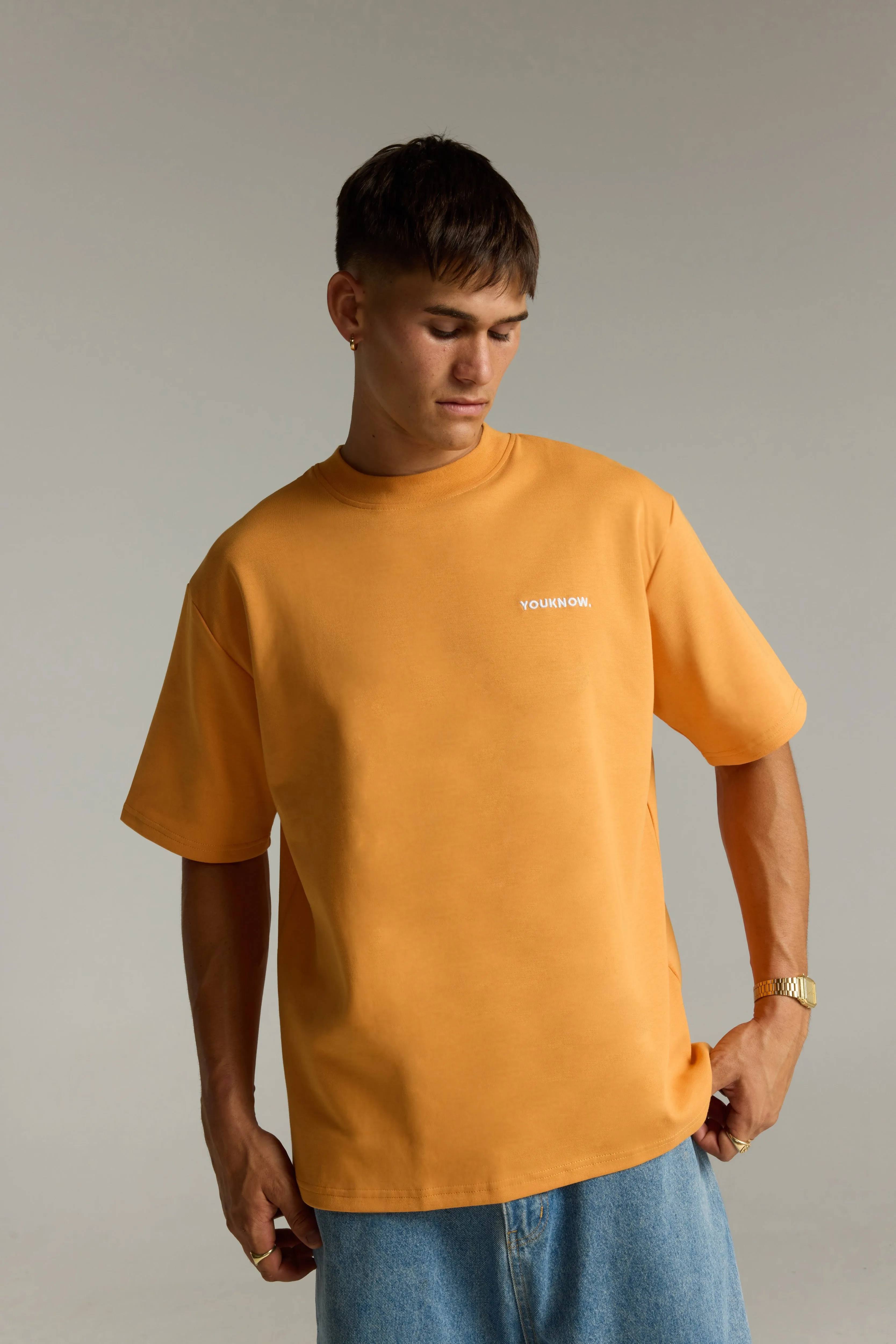Neutral Color Teenager fashion Core Standard Tee | Orange