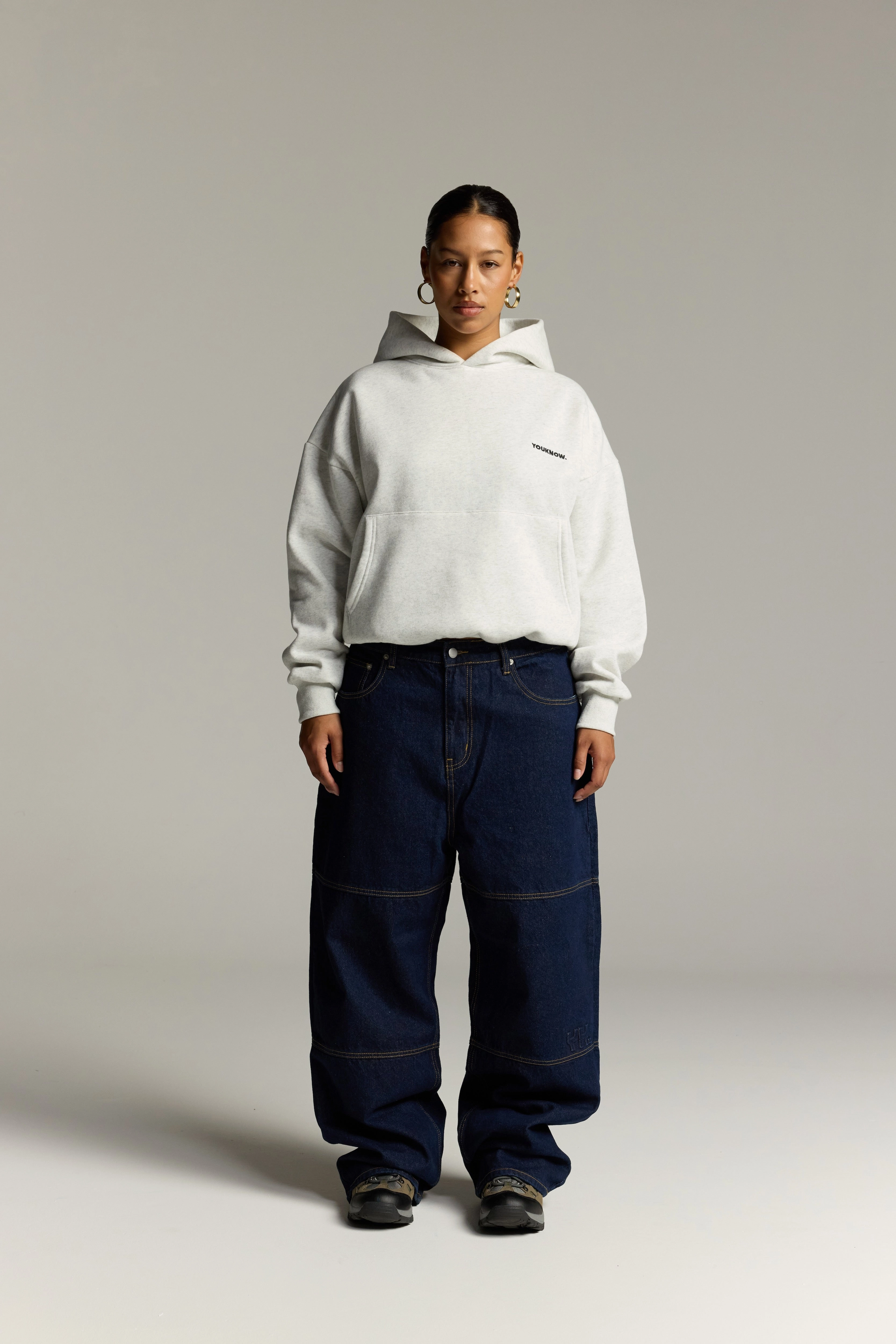 Core Box Hoodie | White Marle Sport Day