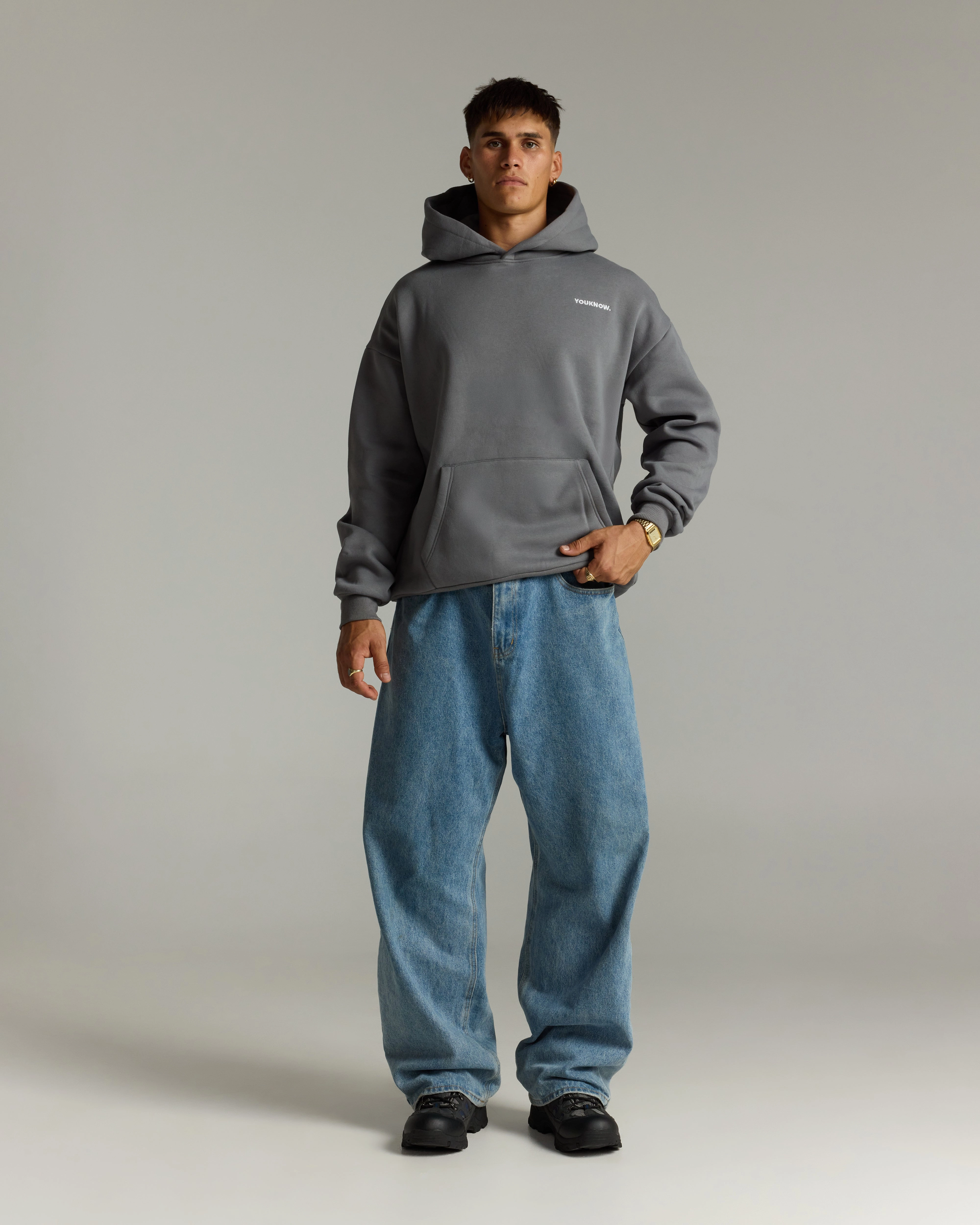 Core Standard Hoodie | Iron Grey mountain style Hedgehog like