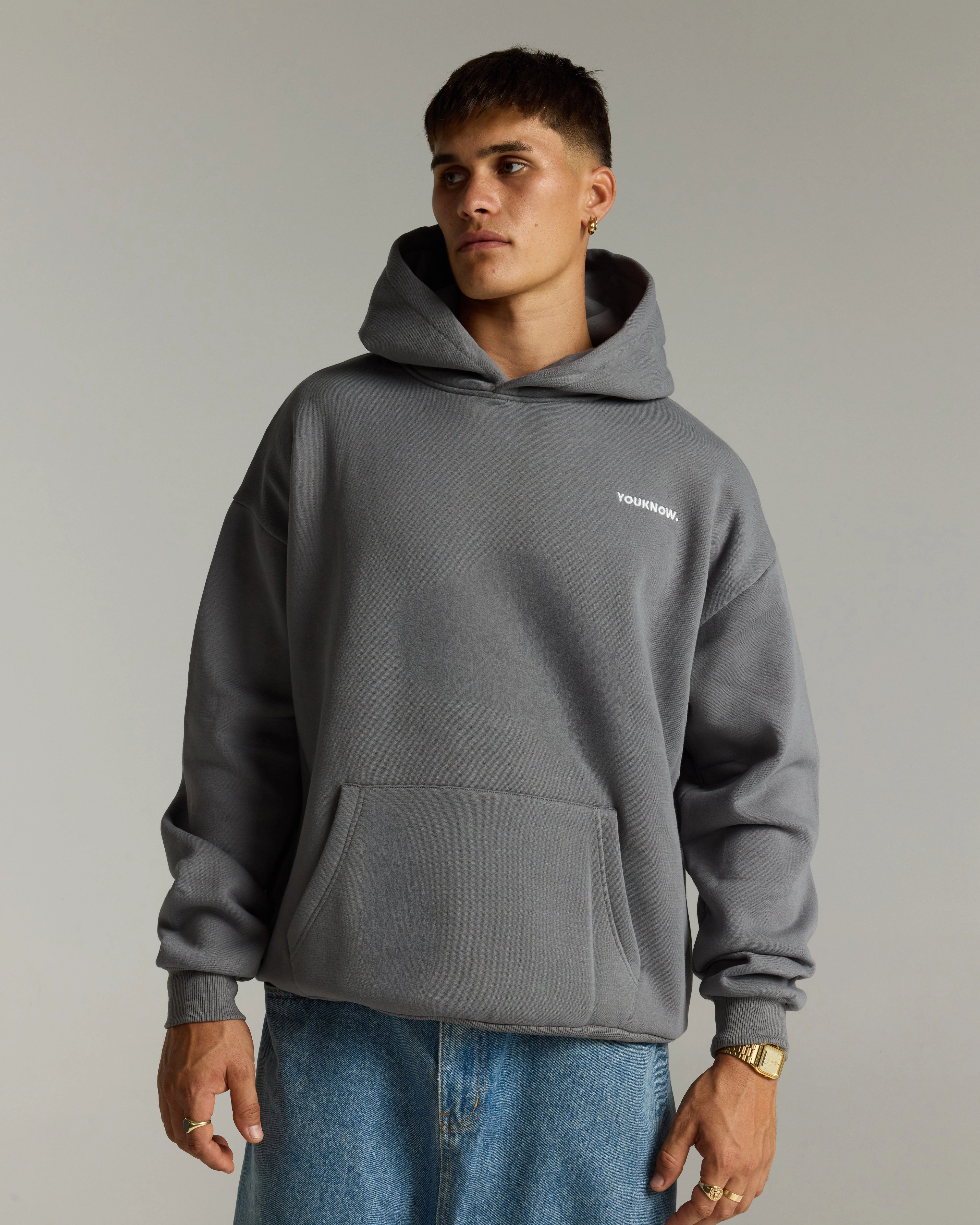 Unisex Design Designer Look Core Standard Hoodie | Iron Grey