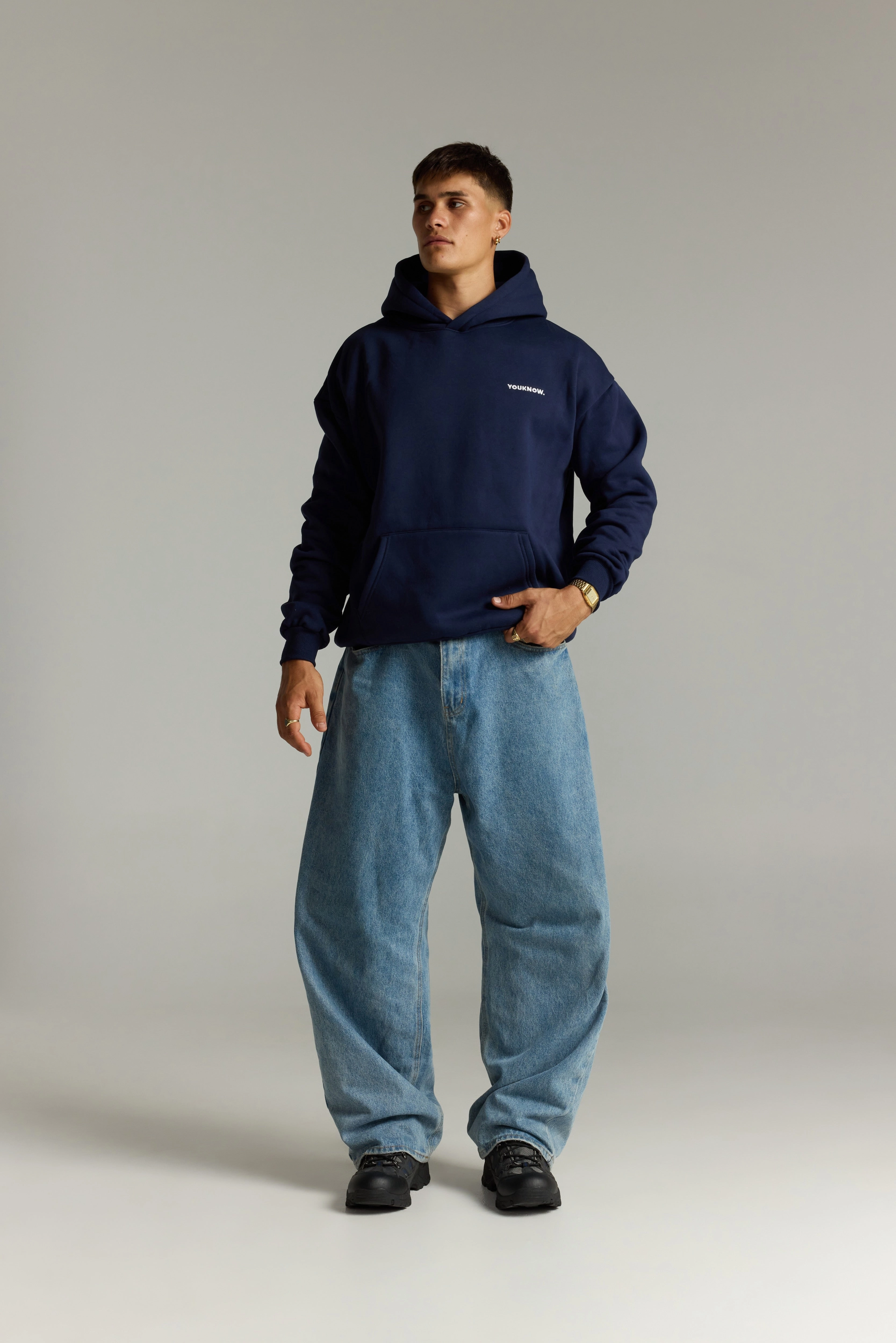 Core Standard Hoodie | Navy Casual Fashion Asian style