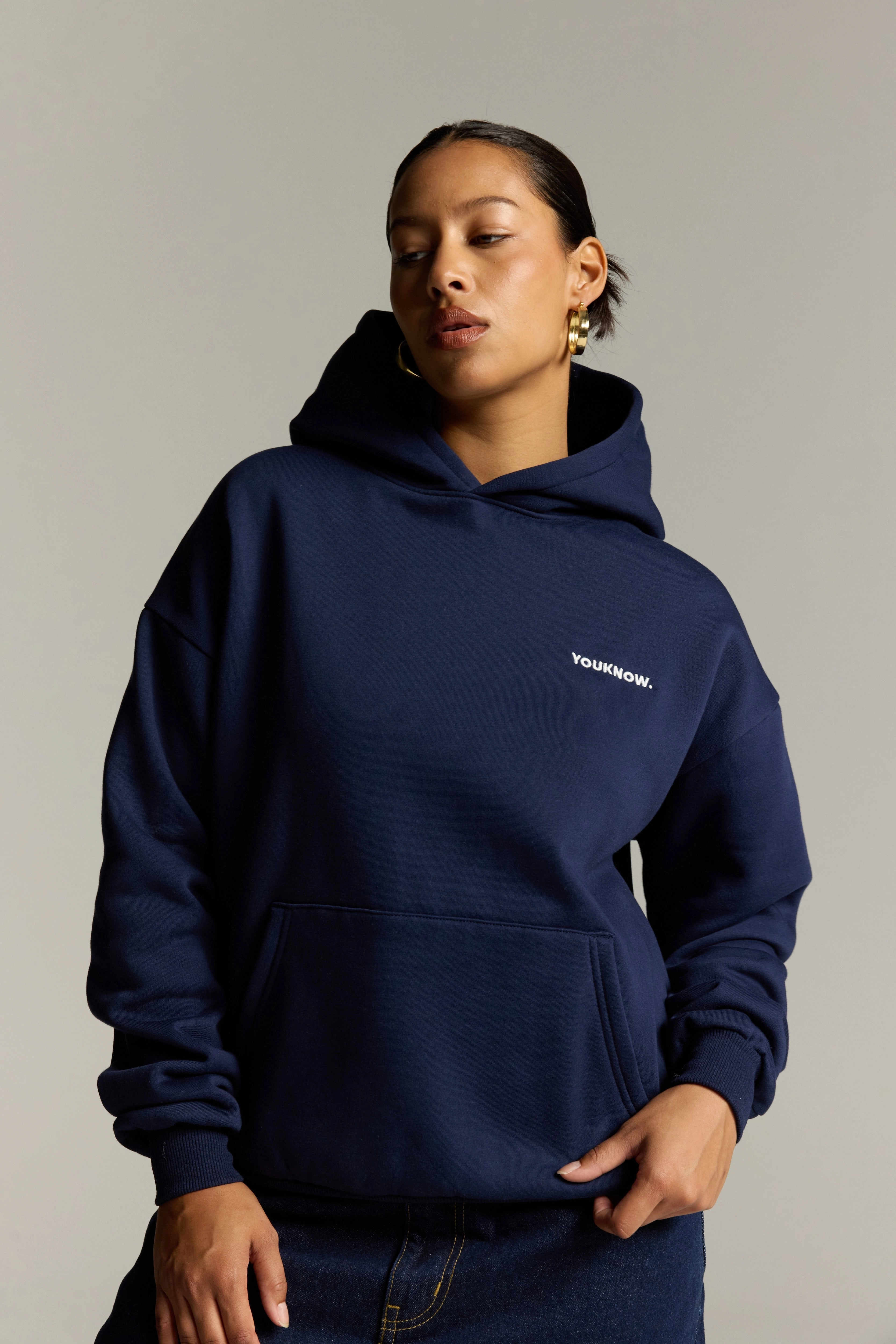 Velvet Touch Core Standard Hoodie | Navy