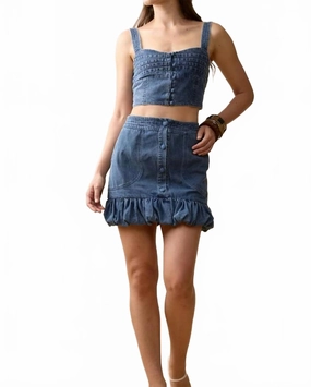 Teen Fashion Corfu Skirt In Blue Denim