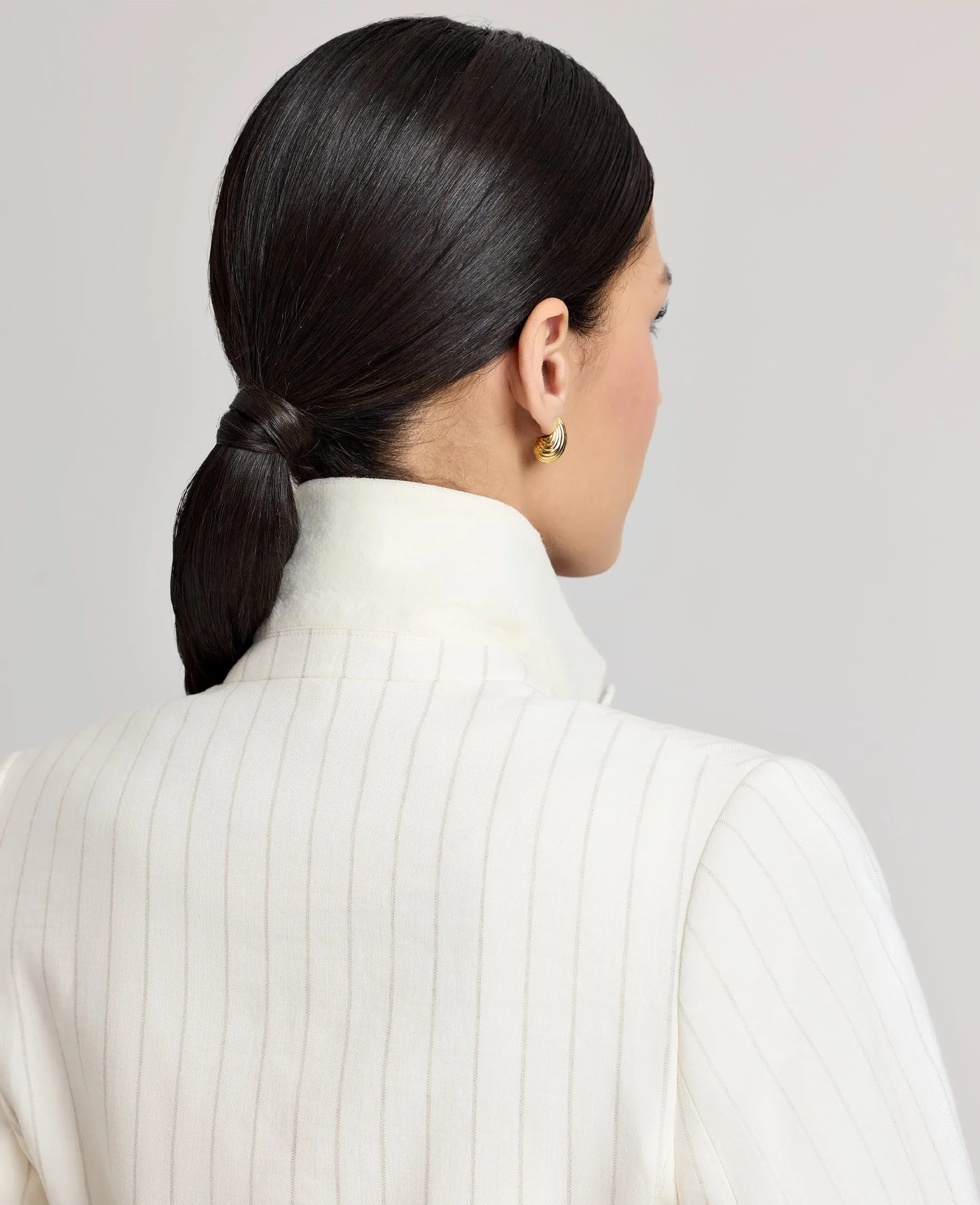 Corine Stripe Cotton Linen Jacket Designer Inspired Bonded Seam Technology