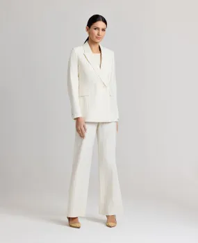Pocket Details Anti Glare Trim Corine Stripe Cotton Linen Jacket